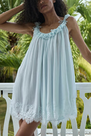 Lace Ruffle Strap Babydoll Mini Dress