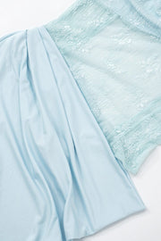 Solid Lace Splice Bodycon Maxi Dress