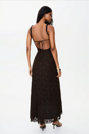 Elegant Lace Backless Maxi Dress