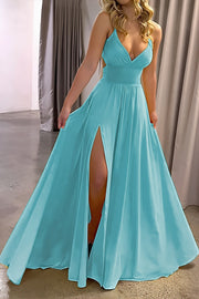 Solid Open Back Slit Swing Maxi Dress