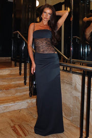 Lace Panel Spaghetti Strap Maxi Dress