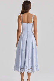 Elegant Embroidered Cutout Cami Maxi Dress