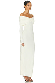 Long-Sleeve Solid Maxi Dress