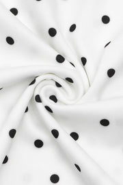 Polka Dot Cap Sleeve A-Line Maxi Dress