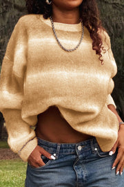 Ombre Crew Neck Relaxed Sweater