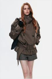 Double Breasted Belted Trench Jacket