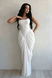 Ruched Waist Bodycon Maxi Dress