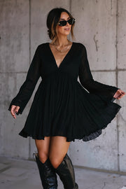 Sheer Chiffon Flowy Mini Dress