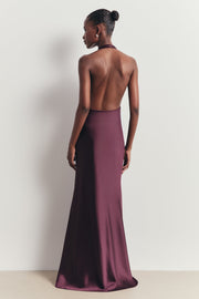 Plunging Knot Detail Gown with Fringing