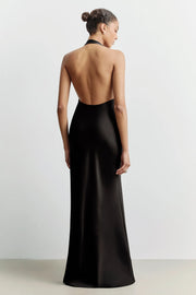 Plunging Knot Detail Gown with Fringing