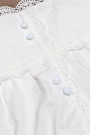 Lace Trim Button Babydoll Tank Top