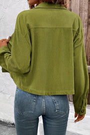 Corduroy Button-Front Shirt Jacket