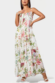 Fresh Print Cami Swing Long Boho Dress