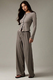 Stripe Button Cord Easy Two Piece Set