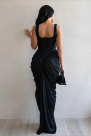 Ruched Waist Bodycon Maxi Dress