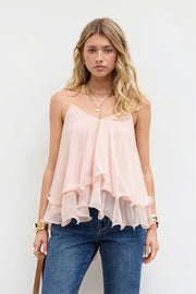 Tie Back Ruffle Layering Cami Top