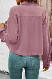 Corduroy Button-Front Shirt Jacket