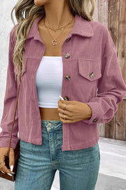 Corduroy Button-Front Shirt Jacket