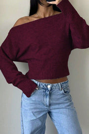 Off Shoulder Cropped Sweater