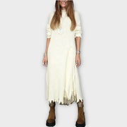 Elegant Layered Knit Maxi Dress