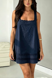Lace Trim Swing Cami Mini Dress