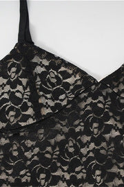 Lace V Neck Bodycon Cami Maxi Dress