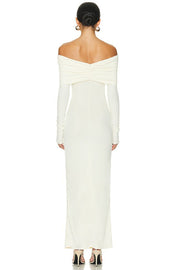 Long-Sleeve Solid Maxi Dress