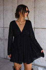 Sheer Chiffon Flowy Mini Dress