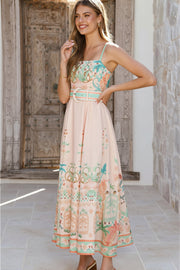 Fresh Linen Floral Swing Boho Dress