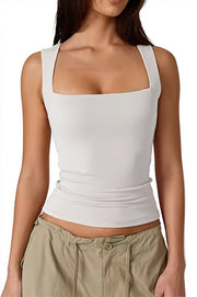 Square Neck Fitted Tank Top
