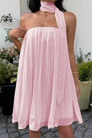 Chiffon Cutout Back Elegant Mini Dress