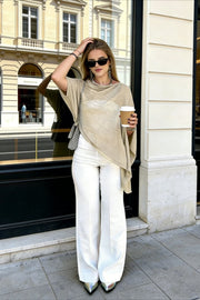 Draped Asymmetric Poncho Sweater