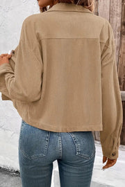 Corduroy Button-Front Shirt Jacket