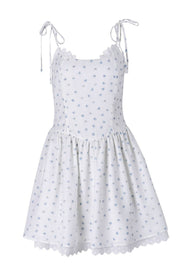 Fresh Floral Pleated Sexy Mini Dress
