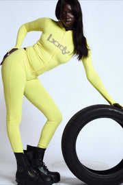 Contrast Letter Vneck Slim Two Piece Set