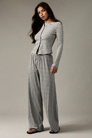Stripe Button Cord Easy Two Piece Set
