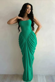 Ruched Waist Bodycon Maxi Dress