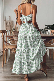 Ditsy Floral Bow Back Cami Maxi Dress