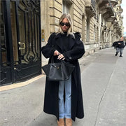 Double-Breasted Belted Oversized Overcoat