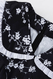 Floral Peter Pan Puff Sleeve Mini Dress