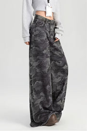 Camo Wide Leg Cargo Jeans