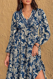 Boho Floral Long Sleeve Maxi Dress