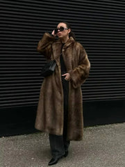 Elegant Woolen Belted Long Sleeve Overcoat