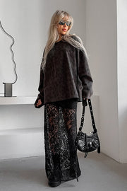Sheer Black Lace Maxi Skirt