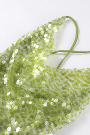Sequin Backless Bodycon Cami Maxi Dress