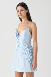 3D Floral Cami Satin Mini Dress