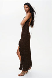 Elegant Lace Backless Maxi Dress