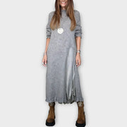 Elegant Layered Knit Maxi Dress