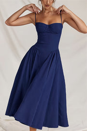 Solid Corset Cami A-Line Maxi Dress
