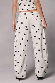Chic Polka Dot Barrel Jeans